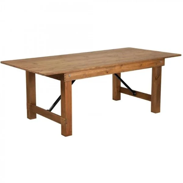 Rental product: Tables rental - 6- foot Rectangular Antique Rustic Solid Pine Folding Farm Table