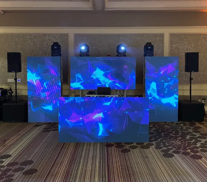 Party Rental Equipment - Blue DJ Stage Decor